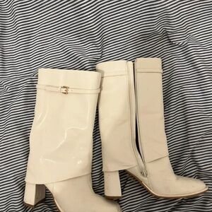 New Look Cream Heeled Boots